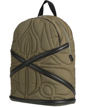 McQueen Military Backpack Textile Fibres, Leather - Green