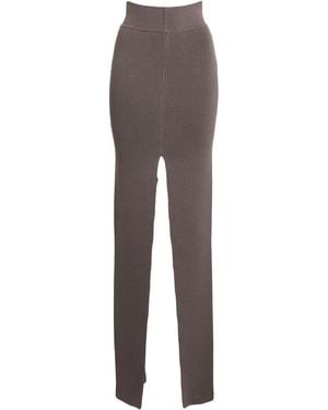 Rick Owens Taupe Maxi Skirt Virgin Wool - Grey