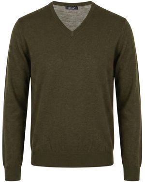 Aragona Military Jumper Cashmere, Silk - Green