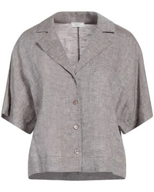 Peserico Khaki Shirt Linen - Gray