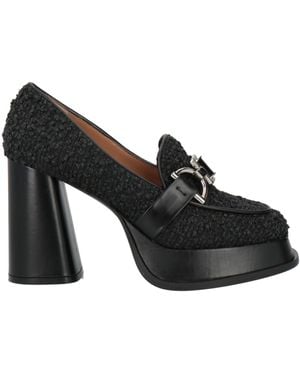 Roberto Festa Charcoal Loafers Textile Fibers - Black