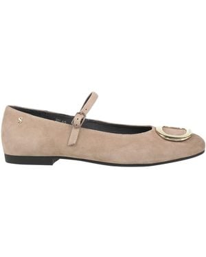 Stonefly Taupe Ballet Flats Leather - White