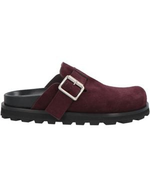 Jil Sander Burgundy Mules & Clogs Leather - Brown