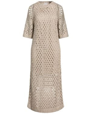 Brunello Cucinelli Midi-Kleid - Natur