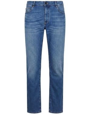 Moorer Jeans Cotton, Elastomultiester, Elastane - Blue