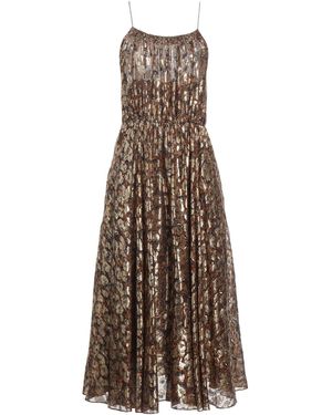 Celine Midi Dress Silk, Polyester - Natural