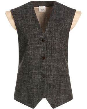 Alysi Chocolat Tailored Vest Wool, Polyester, Linen, Cotton - Grey