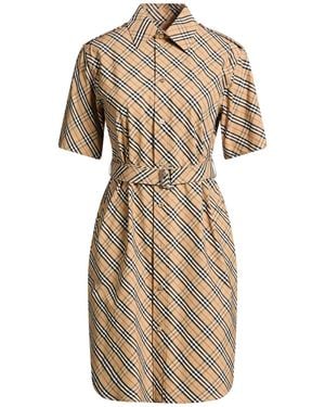 Burberry Camel Mini Dress Cotton - Natural