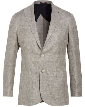 Barba Napoli Blazer Linen, Wool, Silk - Gray