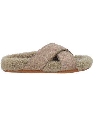 Ancient Greek Sandals Sand Sandals Textile Fibres, Shearling - Grey