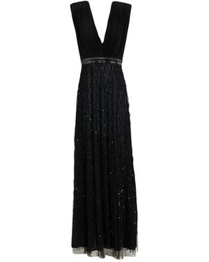 Elisabetta Franchi Maxi Dress Viscose, Polyester, Polyamide, Elastane, Glass - Black