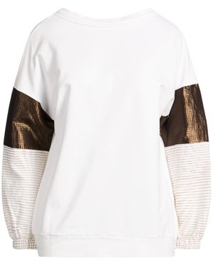 Moorer Sweatshirt Cotton, Elastane - White