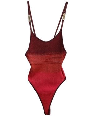 Gcds Rust Bodysuit Viscose, Polyester, Metallic Fiber, Polyamide - Red