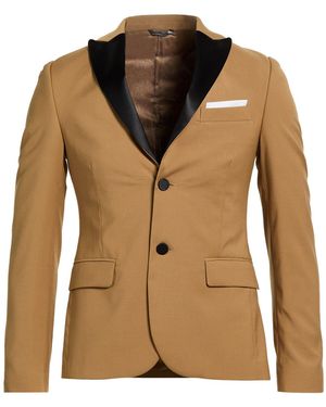 Daniele Alessandrini Camel Blazer Polyester, Viscose, Elastane - Brown