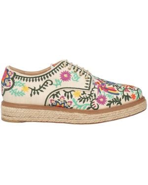 Sergio Rossi Lace-Up Shoes Textile Fibres - Natural