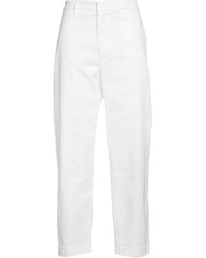 Department 5 Cream Pants Cotton, Rubber - White