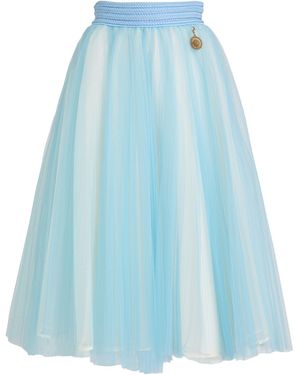 Elisabetta Franchi Midi Skirt Polyamide, Cupro, Elastane - Blue