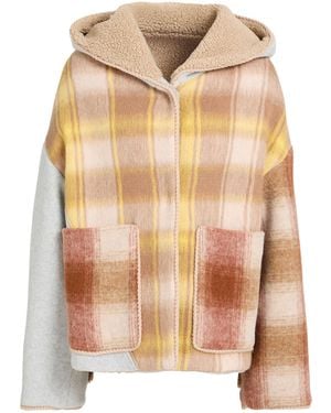Ava Adore Sand Coat Polyester, Acrylic, Virgin Wool - Natural