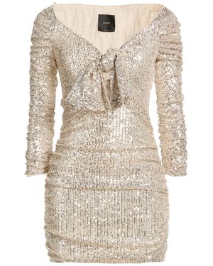 Pinko Mini Dress Polyester, Elastane - Natural