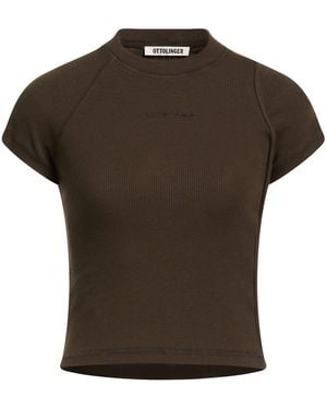 OTTOLINGER Dark T-Shirt Organic Cotton, Elastane - Brown
