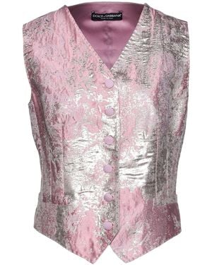 Dolce & Gabbana Tailored Vest Silk, Polyester, Metallic Polyester, Elastane - Pink