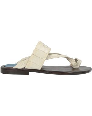 Sutor Mantellassi Ivory Thong Sandal Leather - White