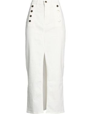 ViCOLO Ivory Denim Skirt Cotton, Elastane - White