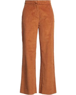 IRA WALENDY Camel Pants Cotton, Elastane - Brown