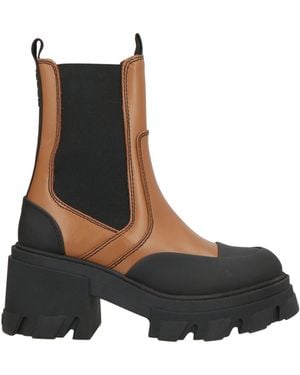Ganni Ankle Boots Leather - Black