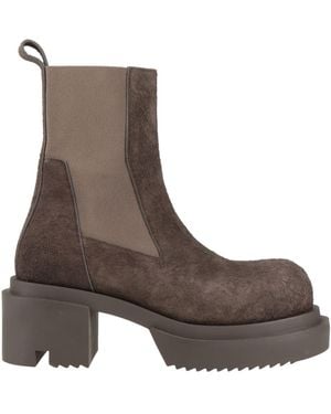 Rick Owens Khaki Ankle Boots Leather - Brown