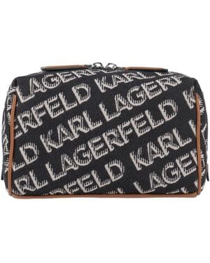 Karl Lagerfeld Beauty Case Cotton, Polyethylene, Polyurethane - Black