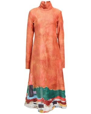 Stella Jean Midi Dress Polyamide, Elastane - Orange