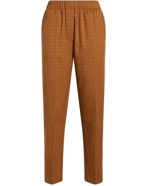 forte_forte Tan Trousers Polyester, Viscose, Elastane, Metallic Polyester - Brown