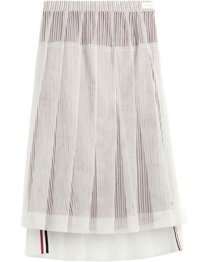 Thom Browne Midi Skirt - White