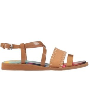 Paul Smith Camel Sandals Leather, Textile Fibers - Brown