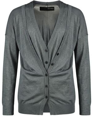Isabel Benenato Cardigan Cashmere, Silk - Gray