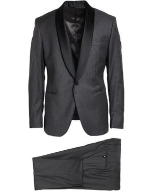 Tombolini Charcoal Suit Virgin Wool - Black