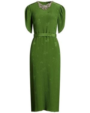 Erdem Military Midi Dress Silk, Cotton - Green