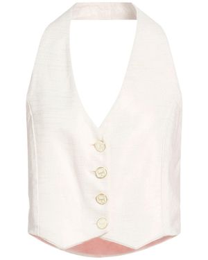 Denny Rose Top Viscose, Linen - White