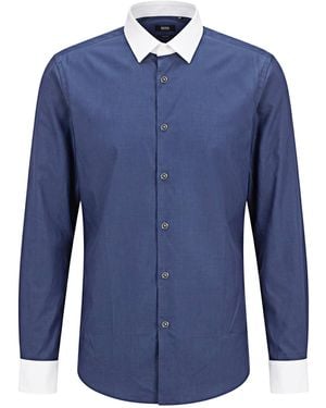 BOSS Midnight Shirt Cotton - Blue