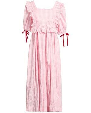 Damson Madder Midi Dress Organic Cotton, Polyester - Pink