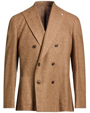 L.B.M. 1911 Camel Blazer Virgin Wool, Wool, Linen - Brown