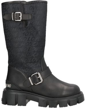 Love Moschino Boot Textile Fibres, Leather - Black