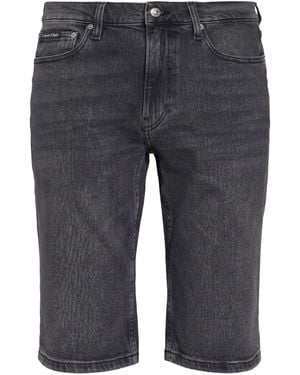 Calvin Klein Charcoal Denim Shorts Cotton, Elastane - Gray