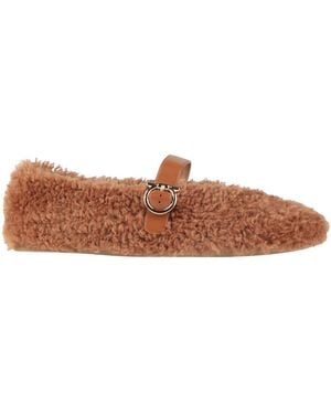 Ferragamo Ballet Flats Leather - Brown