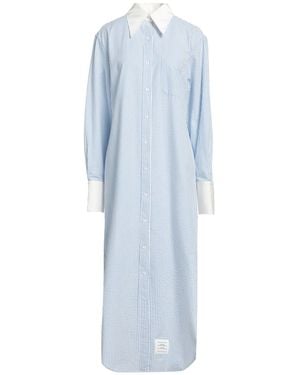 Thom Browne Midi Dress Cotton, Silk - Blue