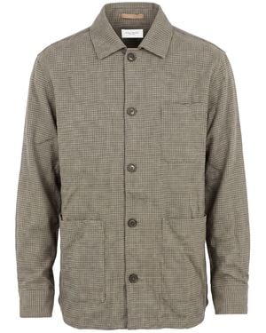 Paolo Pecora Khaki Jacket Wool, Polyester, Viscose, Polyamide, Elastane - Grey