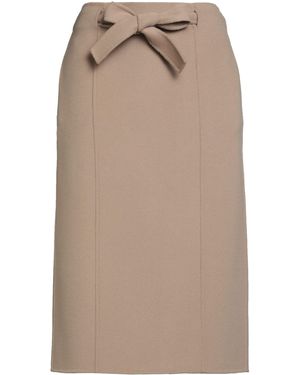 Max Mara Khaki Midi Skirt Virgin Wool - Brown