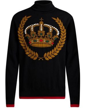 Dolce & Gabbana Turtleneck Cashmere, Virgin Wool - Black