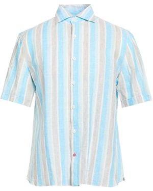 Isaia Azure Shirt Linen - Blue